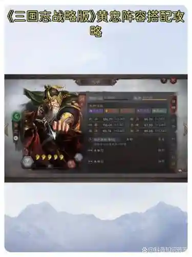黄忠刘备阵容