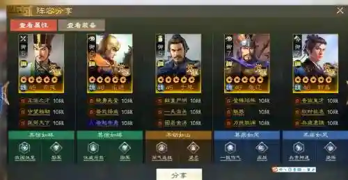 乱世如棋阵容搭配插图
