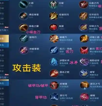 王者荣耀买装备先后